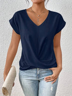 Short-Sleeve Linen Shirt for Women | Perfect for Warm Days - Blue
