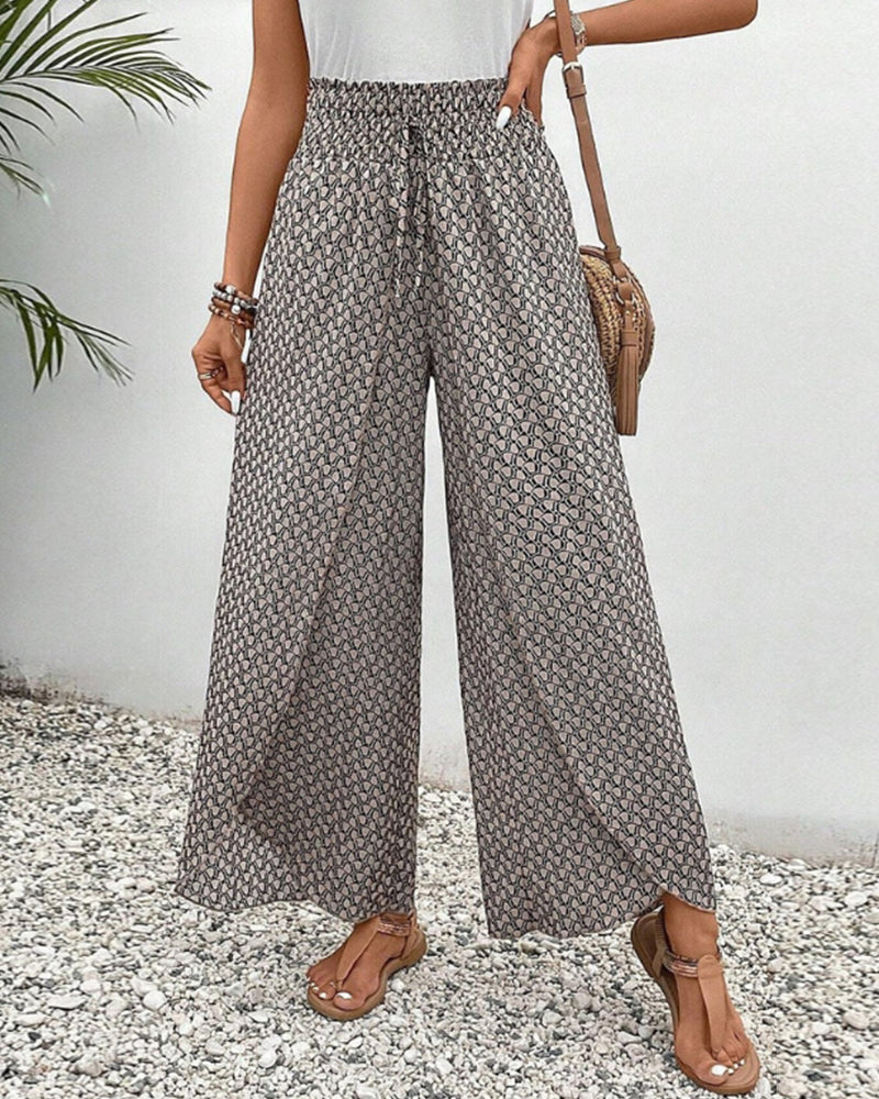 Women's Wide-Leg Trousers with High Waistband | Perfect for Autumn - Black