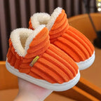 Women's Winter Slippers with Warm Lining, Thick Sole and Non-Slip Grip - Orange