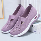 Women's Orthopedic Slip-On Walking Sneakers with Breathable Mesh and Wide Fit - Taro Purple