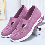 Women's Orthopedic Slip-On Walking Sneakers with Breathable Mesh and Wide Fit - Purple