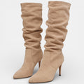 Women's Stiletto Heel Boots - Elegant Suede