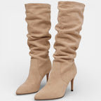 Women's Stiletto Heel Boots - Elegant Suede