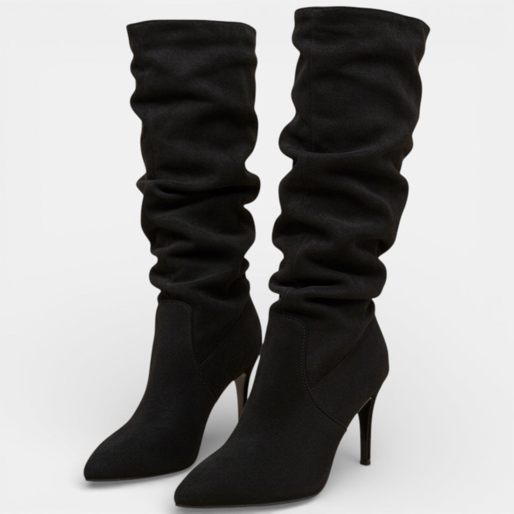 Women's Stiletto Heel Boots - Elegant Suede