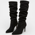 Women's Stiletto Heel Boots - Elegant Suede