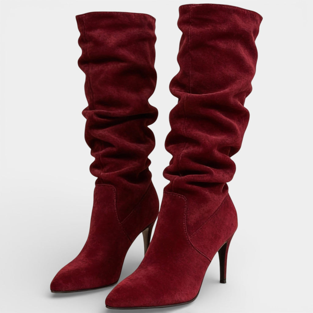 Women's Stiletto Heel Boots - Elegant Suede