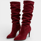 Women's Stiletto Heel Boots - Elegant Suede