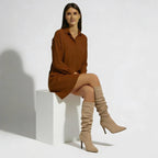 Women's Stiletto Heel Boots - Elegant Suede