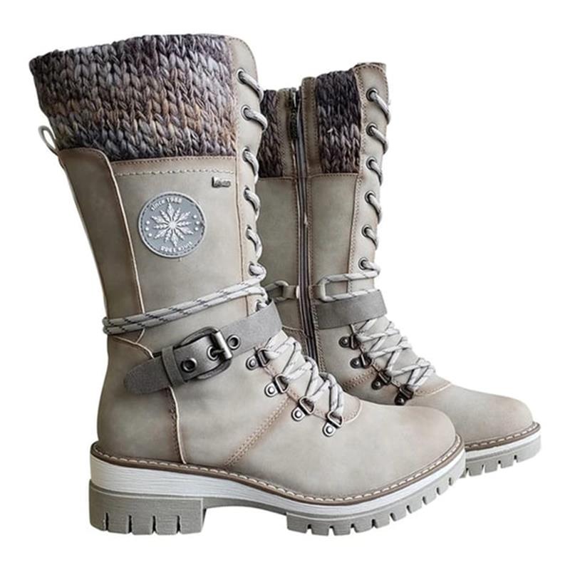 Women's Knit Cuff Lace-Up Winter Boots