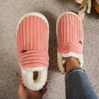Women's Winter Slippers with Warm Lining, Thick Sole and Non-Slip Grip - Pink