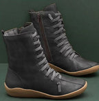Waterproof Insulated Autumn Boots with Microfiber Lining and Rugged Design - Black