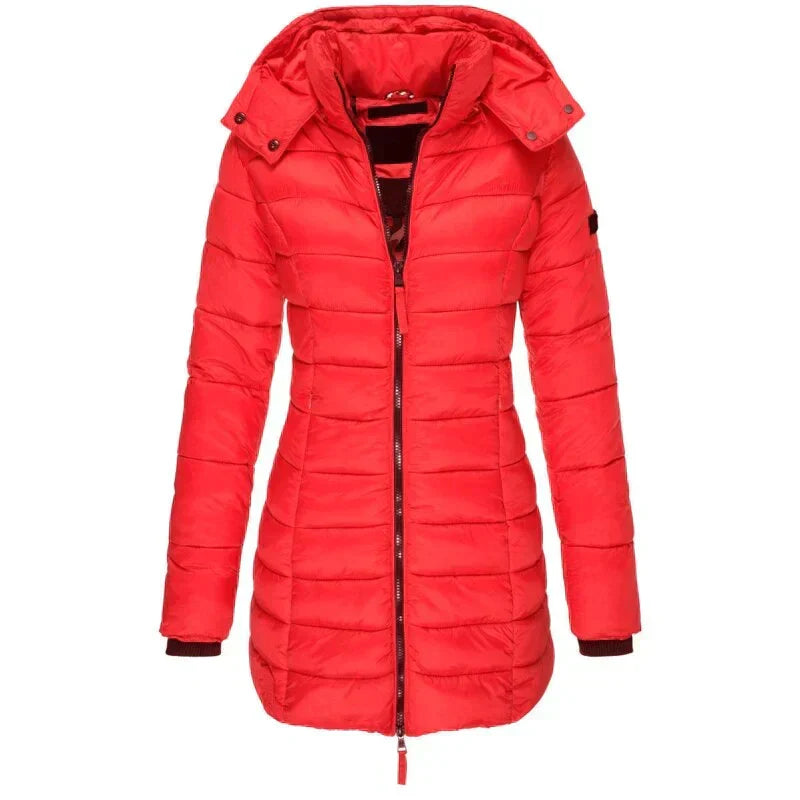 Ashby - Water-Resistant Quilted Winter Puffer Jacket - Red