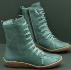 Waterproof Insulated Autumn Boots with Microfiber Lining and Rugged Design - Green