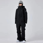Women's One-Piece Ski Suit – Thickened Waterproof Winter Snowboard Overall - Black