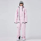 Women's One-Piece Ski Suit – Thickened Waterproof Winter Snowboard Overall - Pink