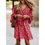 Lola - Summer Breeze Boho Dress for Women - Red