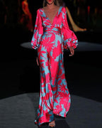 Elegantes Kleid mit V-Ausschnitt | Midikleid