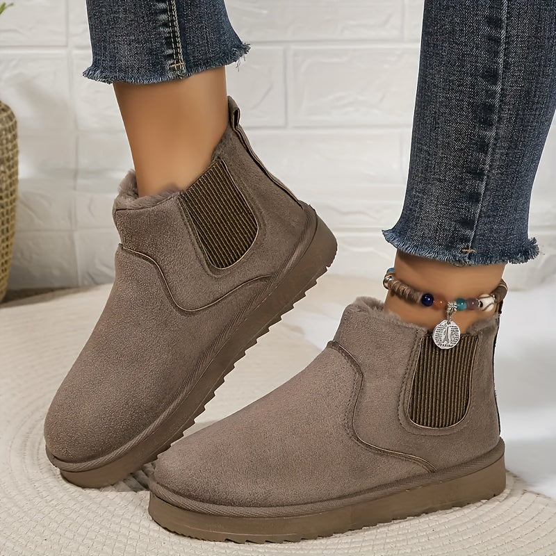Damen Winter Stiefeletten mit dicker Sohle Warme Plateau Anti-Rutsch-Schneestiefel für den Alltag