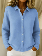 Damen-Strickjacke mit Kragen – Zeitlose Eleganz in weichem Baumwollmix