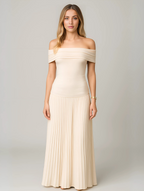 Women's Pleated Maxi Dress for Wedding Guests & Occasion