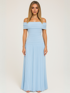 Women's Pleated Maxi Dress for Wedding Guests & Occasion