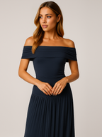 Women's Pleated Maxi Dress for Wedding Guests & Occasion