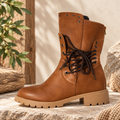 Orthopädische Damen-Stiefeletten mit Nieten und Vintage-Design
