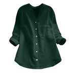 Long-Sleeve Linen Shirt for Women | Perfect for Summer - Green