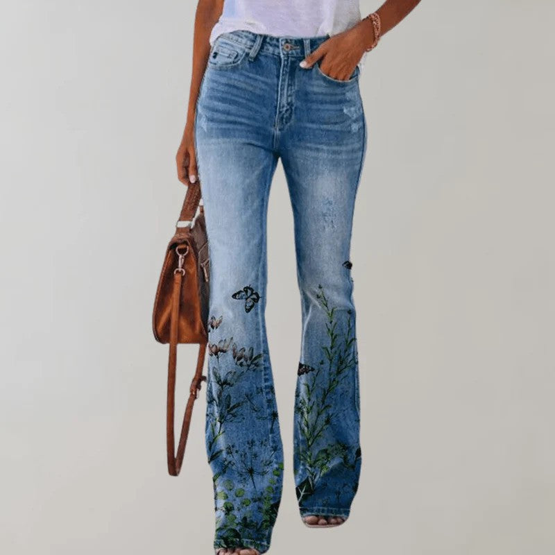 Flared Winter Pants with Buttonhole Detail | Perfect for Winter - Black Butterfly
