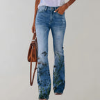 Flared Winter Pants with Buttonhole Detail | Perfect for Winter - Black Butterfly