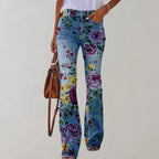 Flared Winter Pants with Buttonhole Detail | Perfect for Winter - Purple Rose