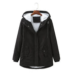 Women's Winter Coat with Warm Lining, Hood & Zipper | Perfect for Cold Winter Days - Black