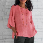 Women's Linen Shirt with Long Sleeves | Perfect for Autumn - Pink