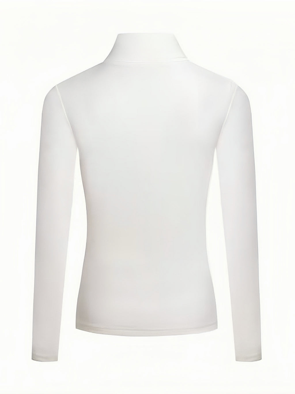 Solid Color Neck T-Shirt, Women'S High Neck Sweater, Long Sleeve
