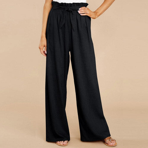 Pantalón Elegante de Pierna Ancha y Talle Alto para Mujer