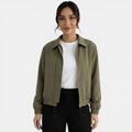 Women's Elegant Green Zipper Jacket