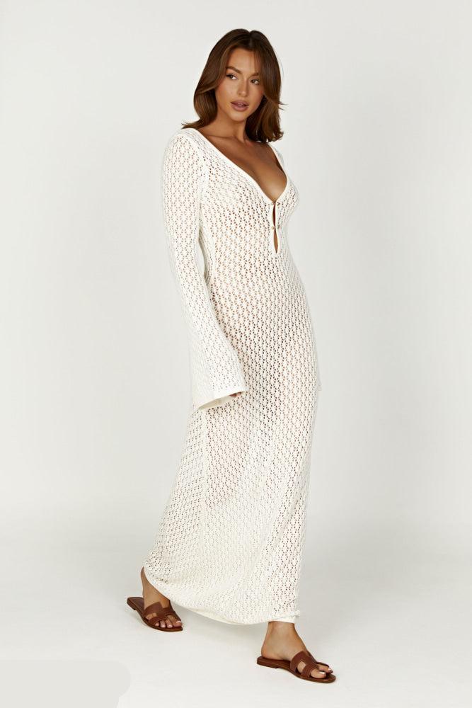 White Long Knit Dress | Perfect for Summer