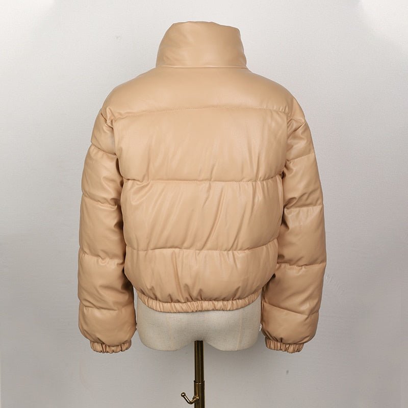 Damen-Steppjacke aus wasserabweisendem Leder