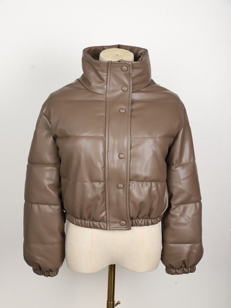 Damen-Steppjacke aus wasserabweisendem Leder