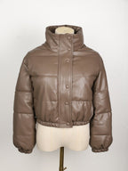 Damen-Steppjacke aus wasserabweisendem Leder