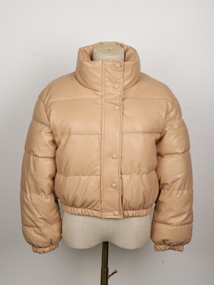 Damen-Steppjacke aus wasserabweisendem Leder