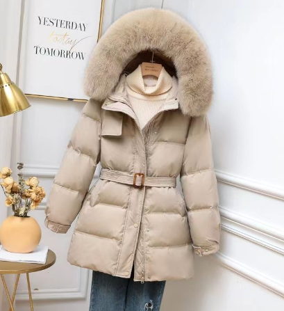 Water-Resistant Winter Jacket with Detachable Hood and Cozy Lining | Perfect for Cold Winter Days - Beige
