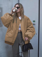 Oversized-Bomberjacke für Damen im Freizeitstil