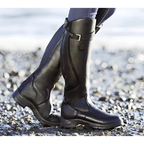 Women's Waterproof Leather Boots with High Shaft and Buckle