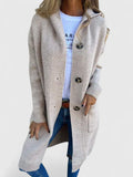 Women's Long Button Cardigan with Deep Front Pockets