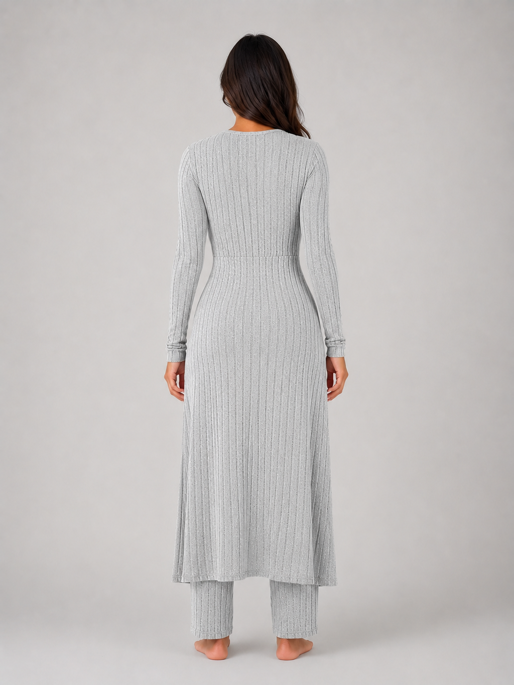 Women's Ribbed Two-Piece Relaxed Lounge Set
