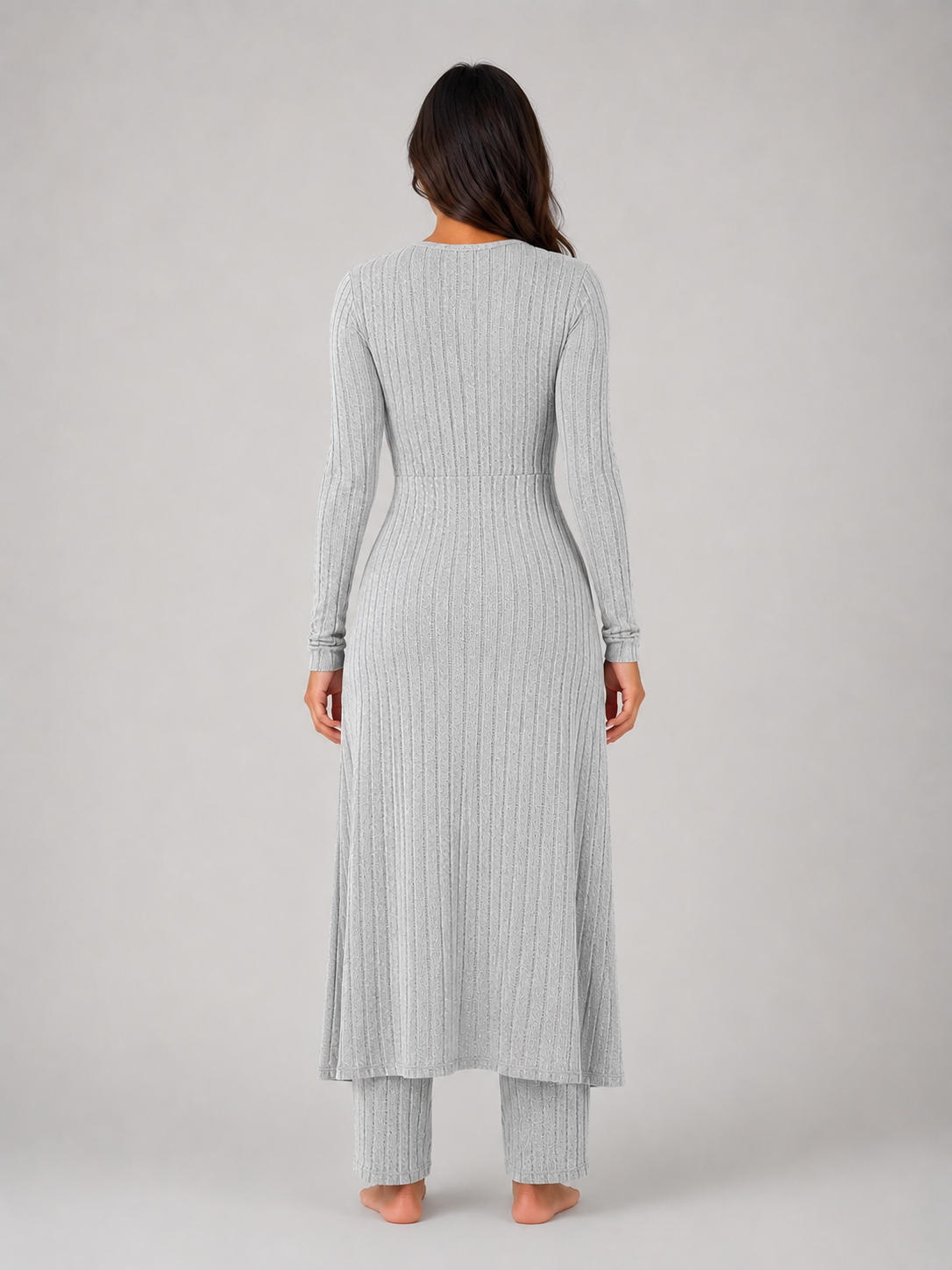 Women's Ribbed Two-Piece Relaxed Lounge Set
