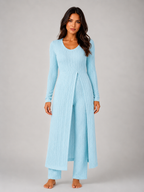 Women's Ribbed Two-Piece Relaxed Lounge Set