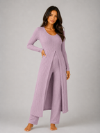 Women's Ribbed Two-Piece Relaxed Lounge Set