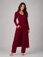 Women's Ribbed Two-Piece Relaxed Lounge Set